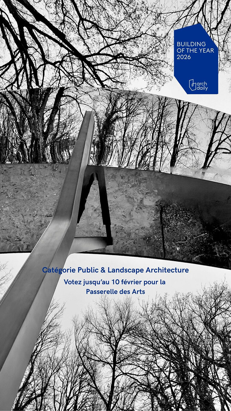 La passerelle des Arts est en lice pour les Arch Daily 2026 Building of the Year Awards catégorie Public Landscape Architecture 1 copie