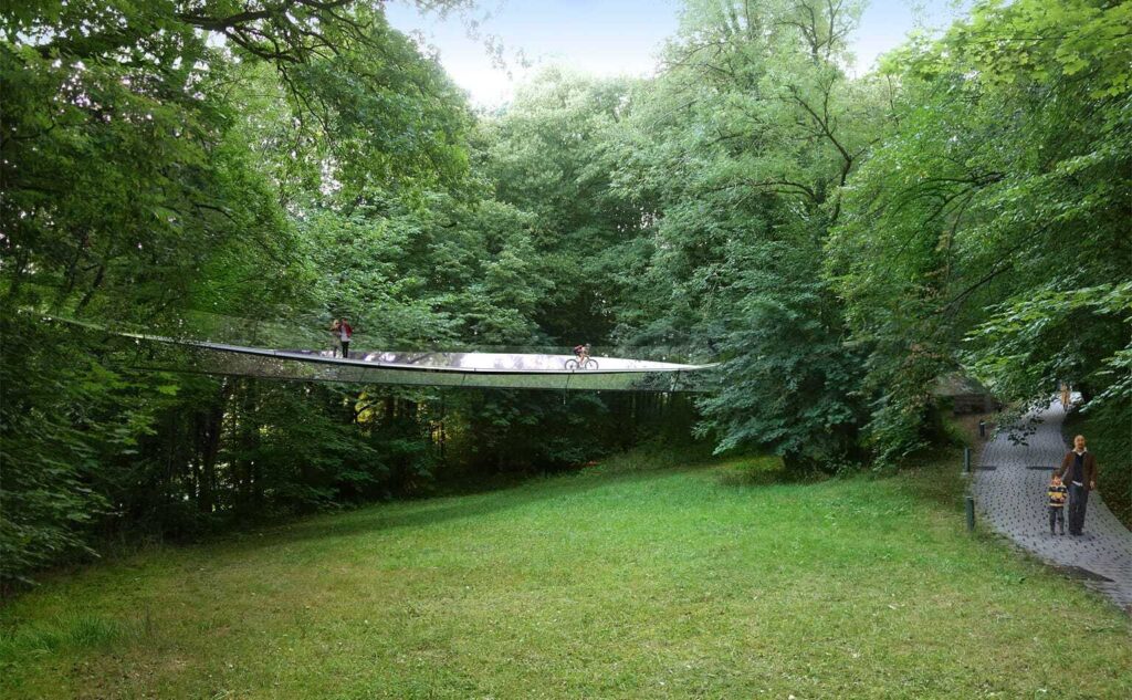Passerelle Kirchberg perspective clairiere Marc Mimram Architecture Ing nierie COVER